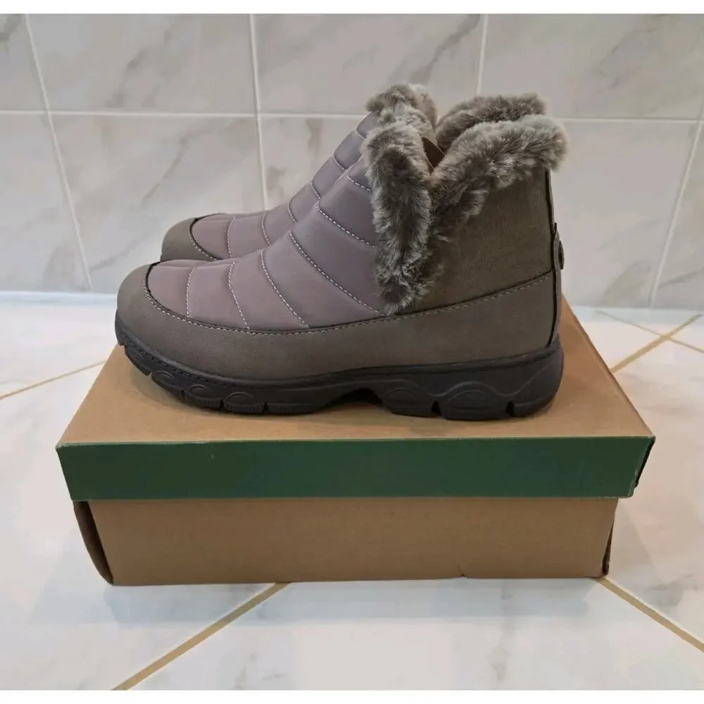 JBU Womens Size 7M All Terra Traction Boots Faux Fur Gray Granite